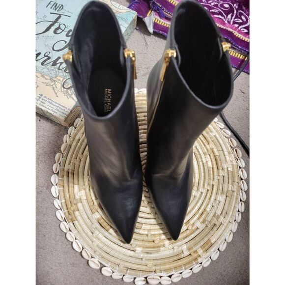 NEW MICHAEL KORS SZ10 DOUBLE ZIPPERED LEATHER BOOTS - Picture 1 of 7